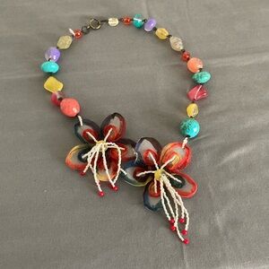 Boutique Mixed Media Necklace Beads Stones
